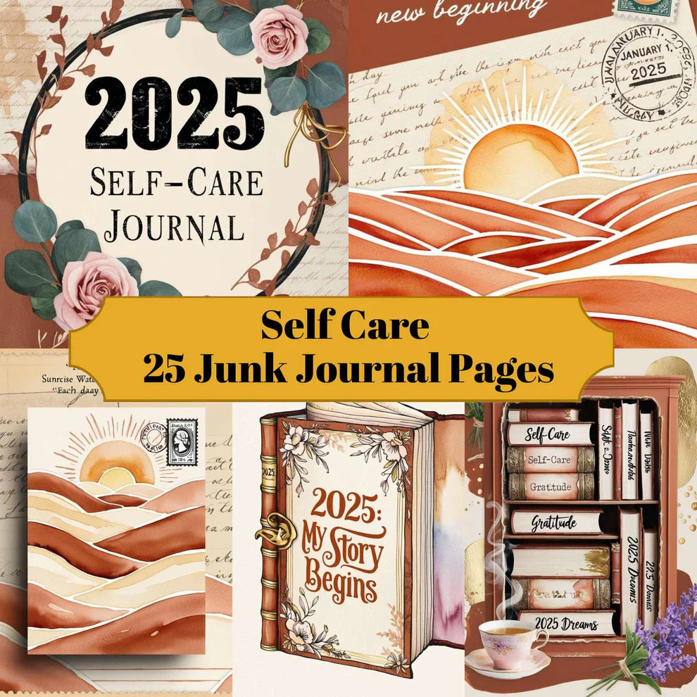 Self Care Junk Journal Pages