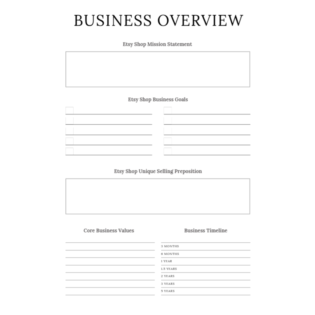 Etsy Shop Planner Bundle