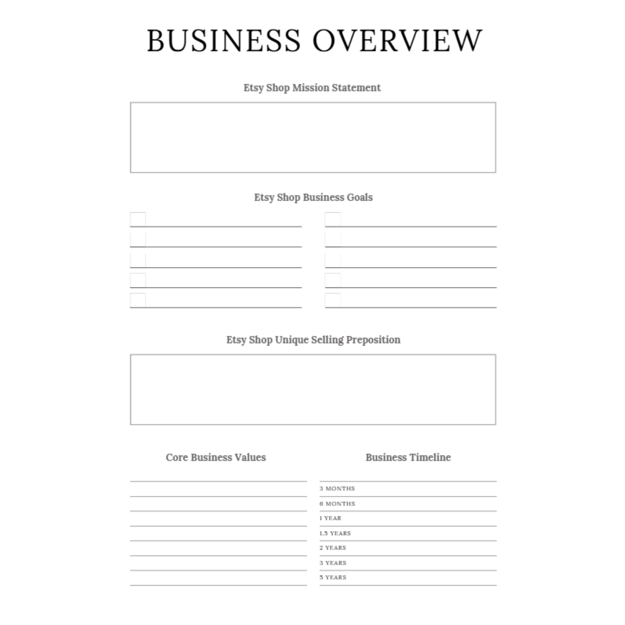 Etsy Shop Planner Bundle