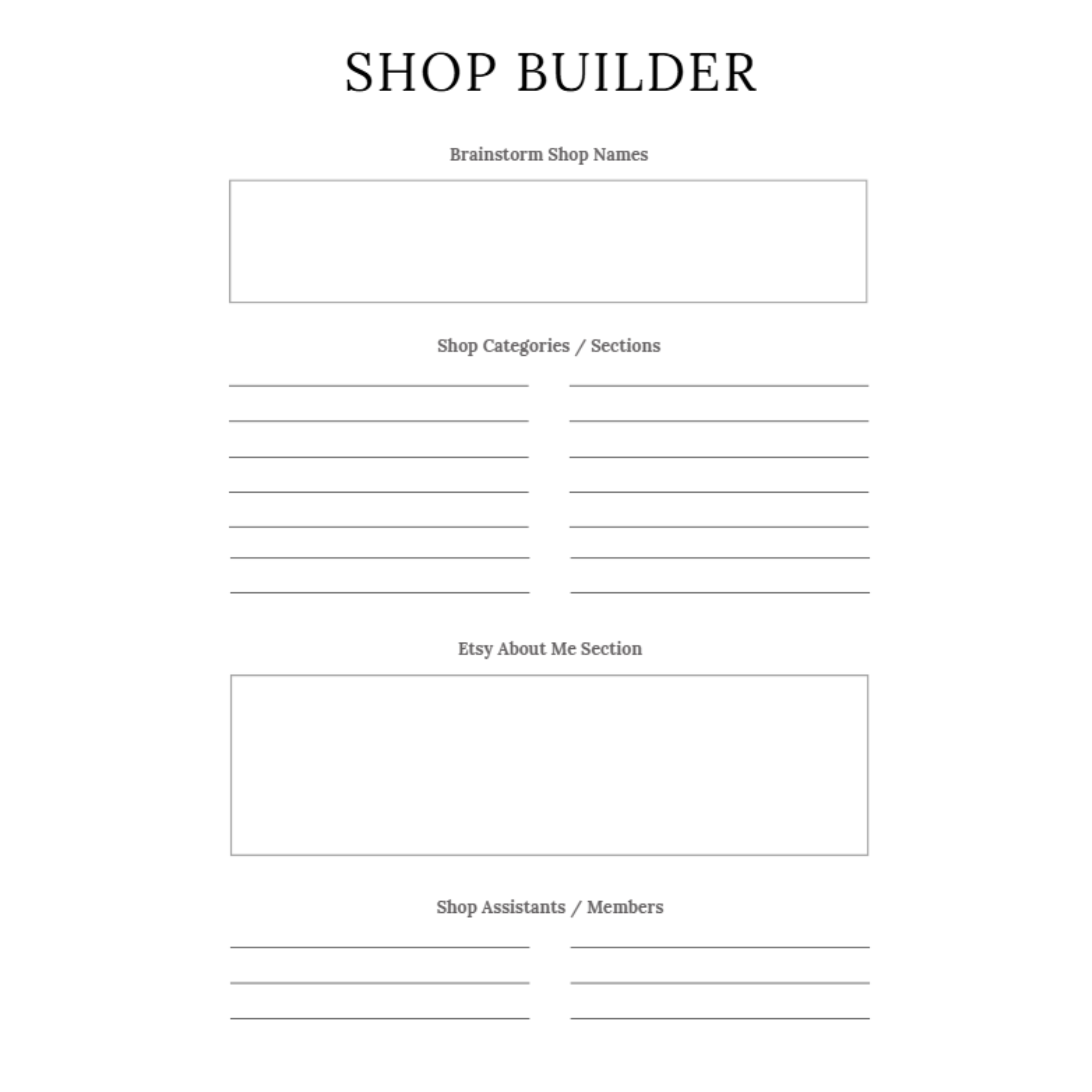Etsy Shop Planner Bundle