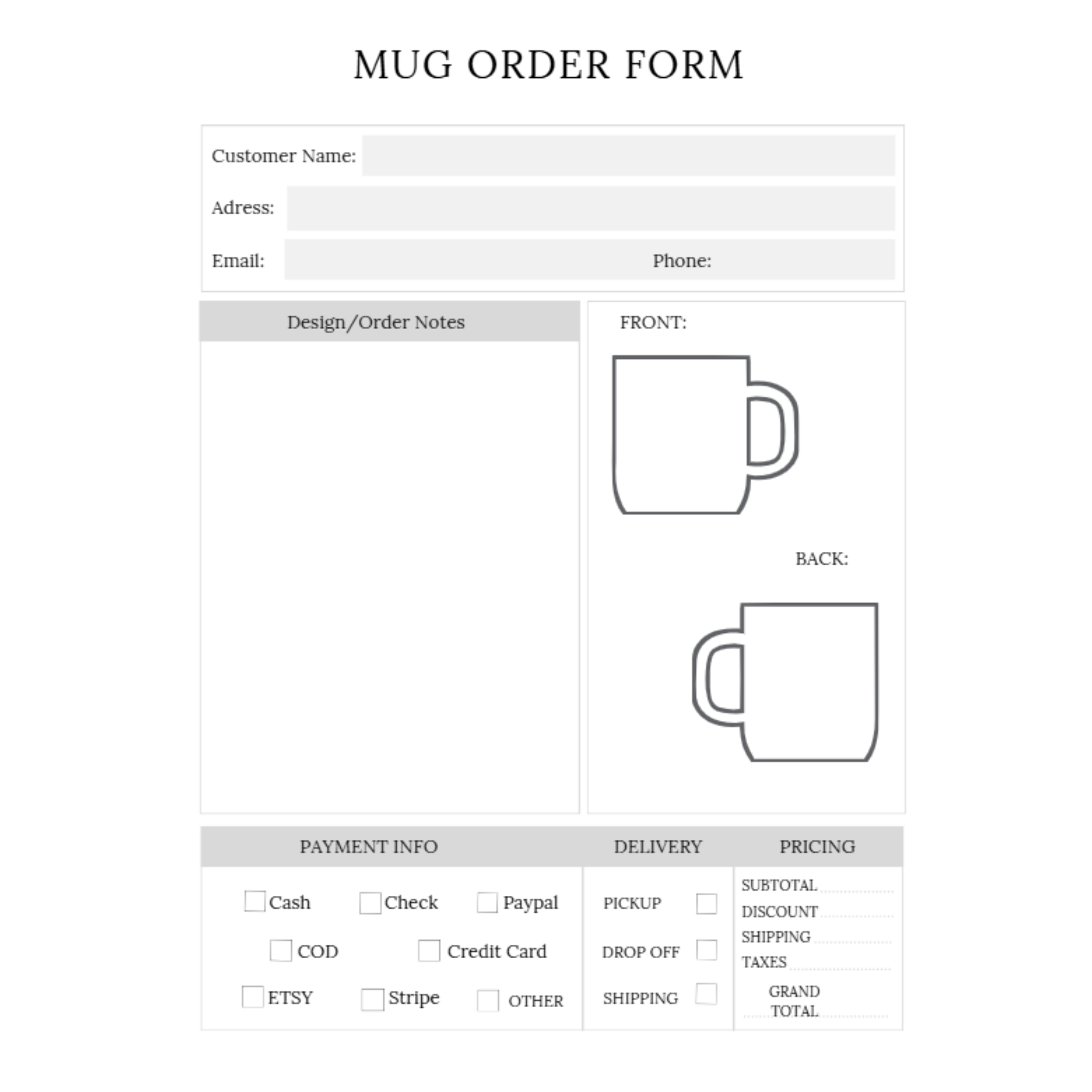 Order Forms Bundle