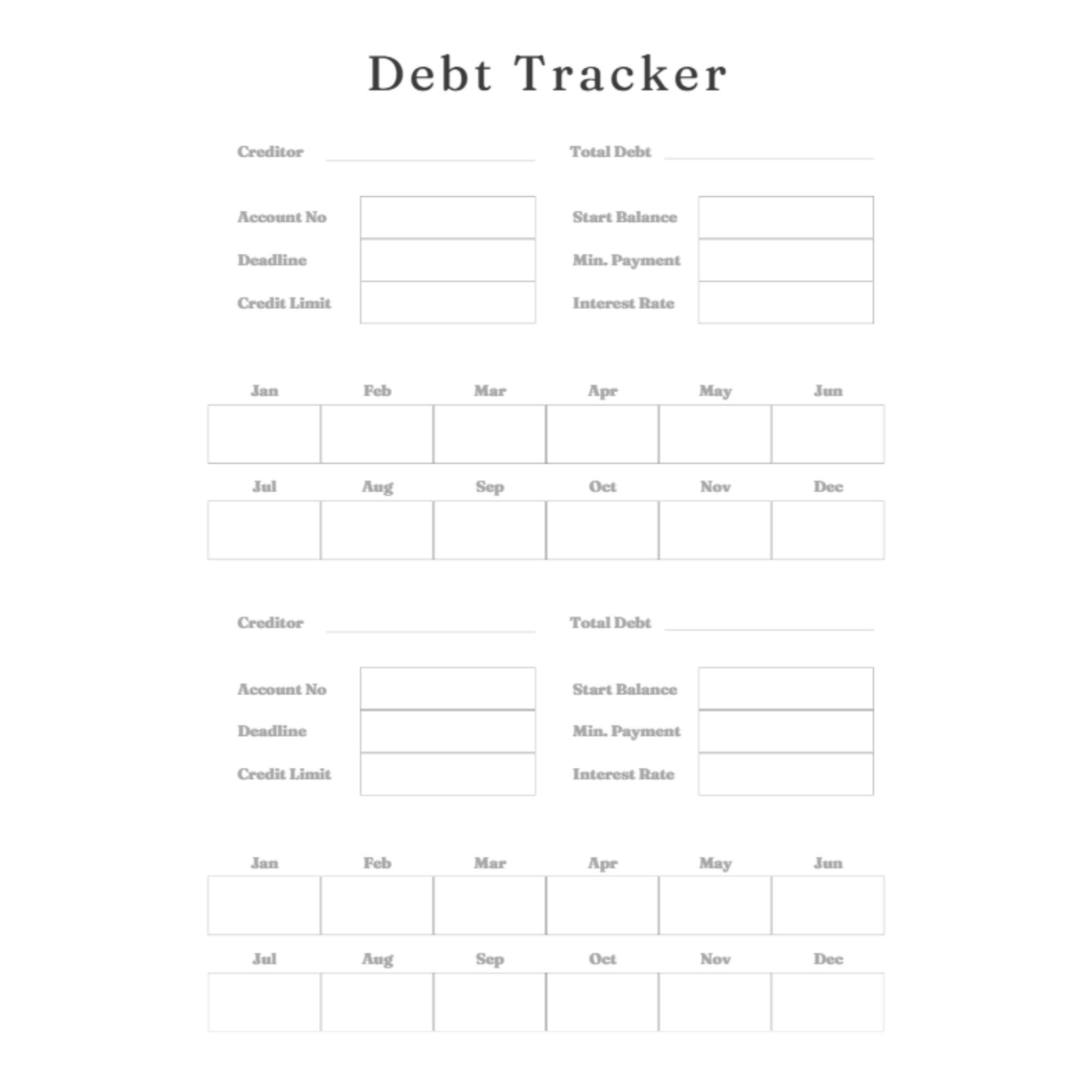Debt Trackers Bundle