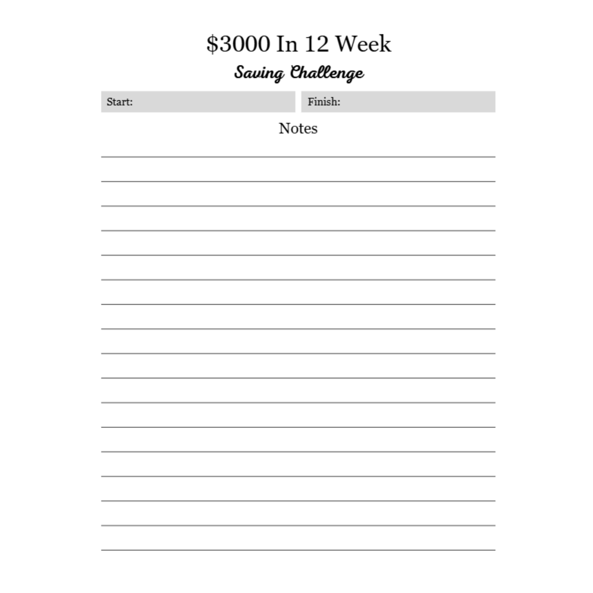 12 Weeks Saving Challenge Bundle