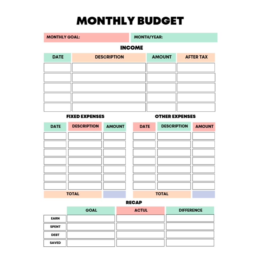 Rainbow Budget Planner Bundle 14