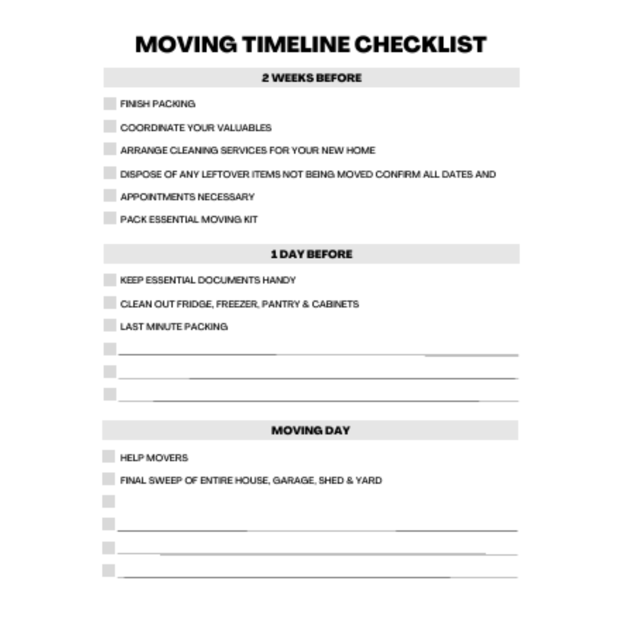 Moving Planner Bundle