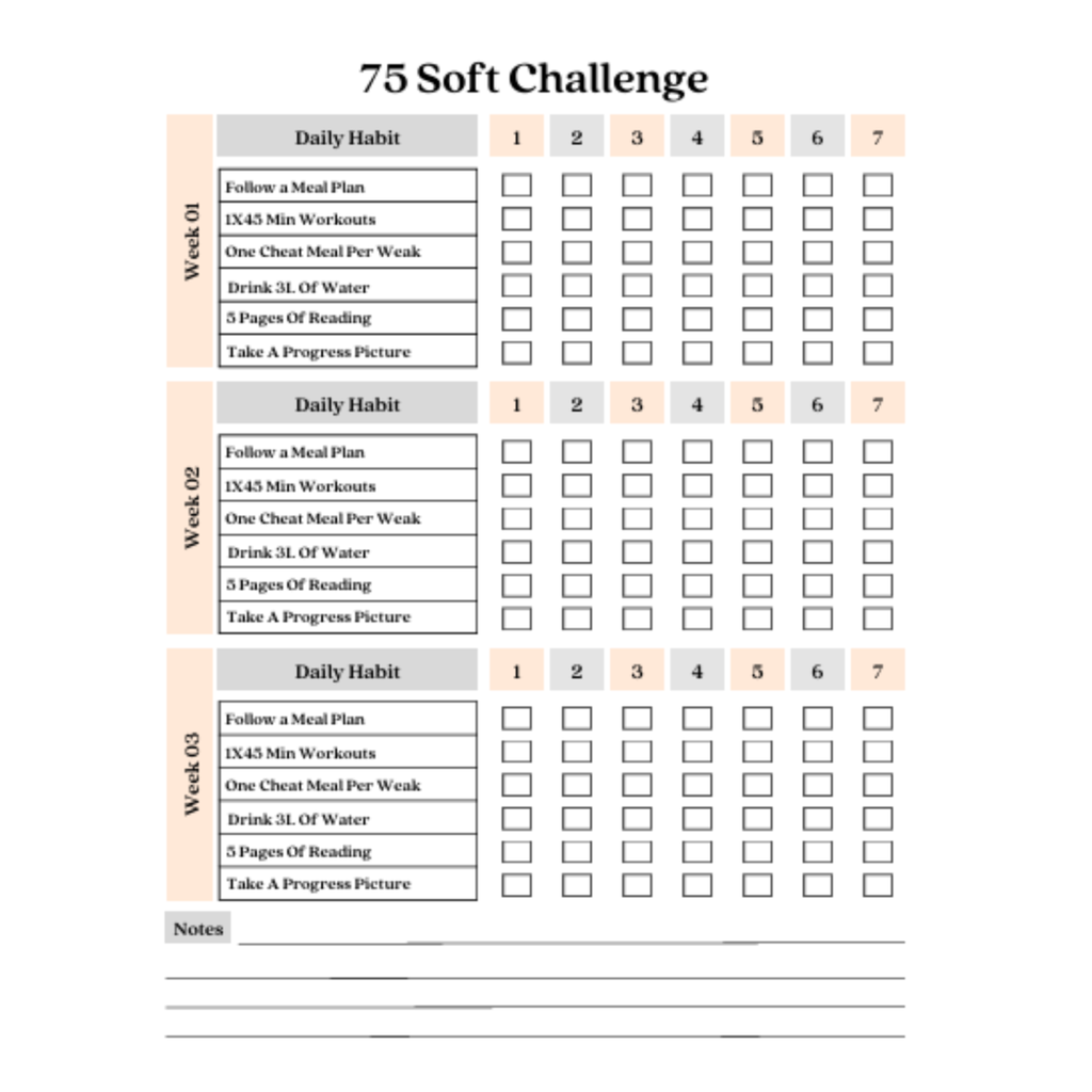 75 Soft Challenge Tracker Bundle