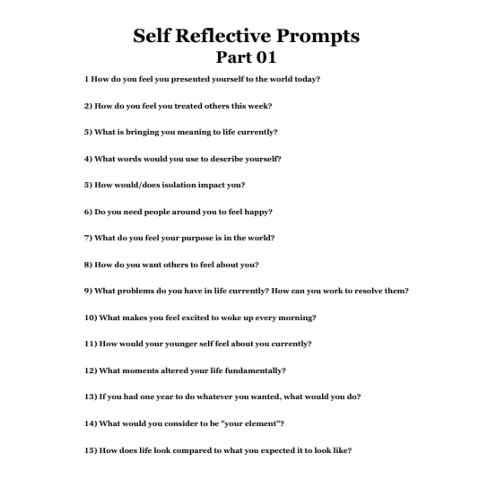 100 Self Reflective Prompts Bundle