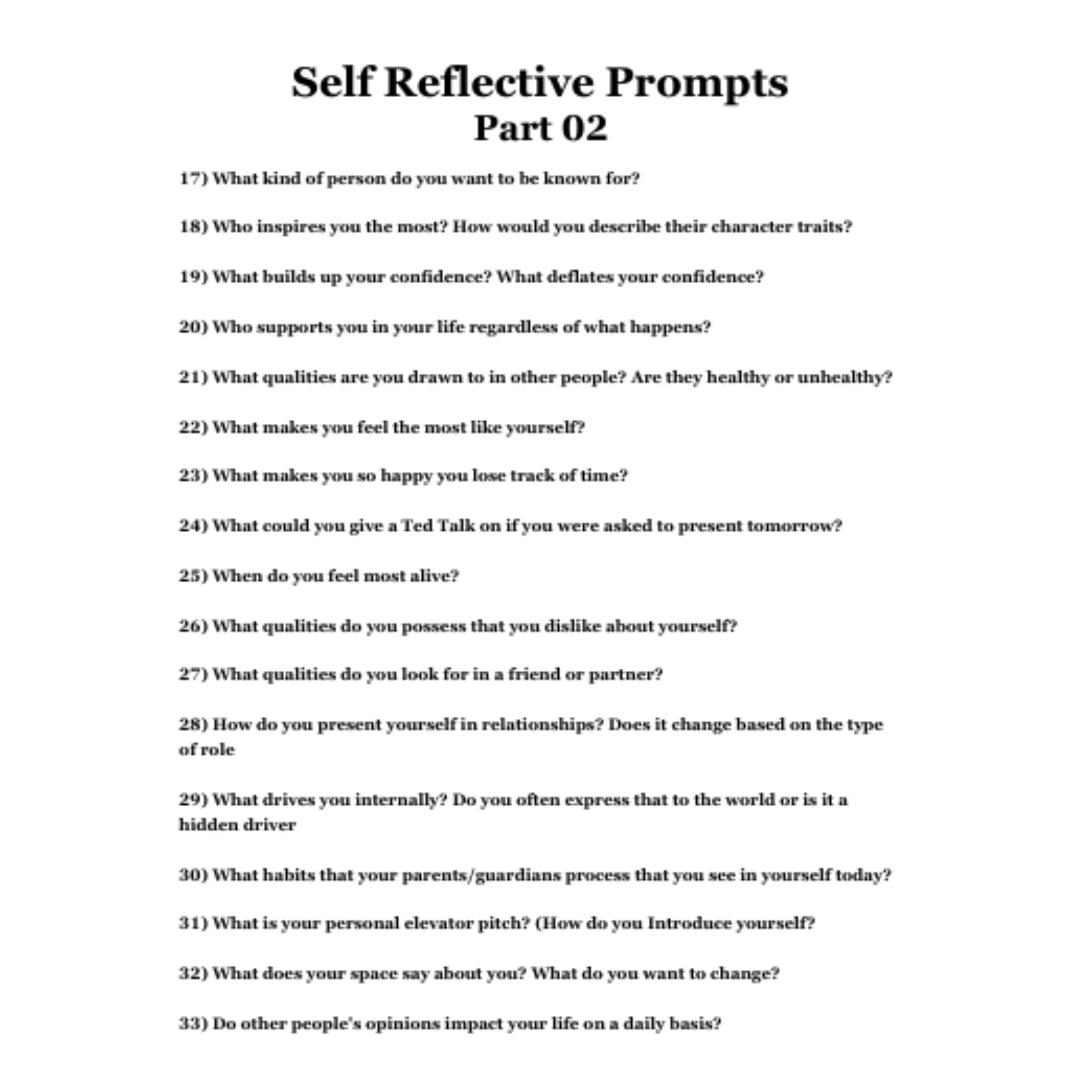 100 Self Reflective Prompts Bundle