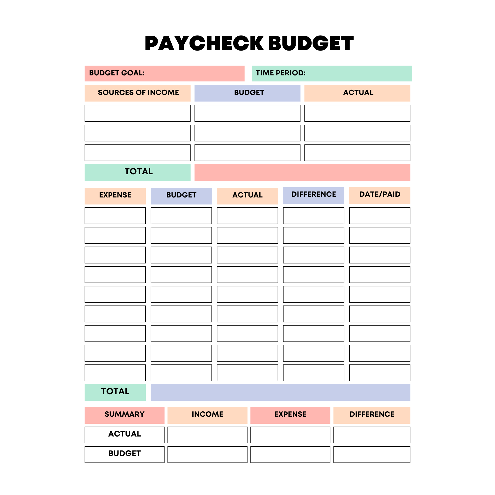 Rainbow Budget Planner Bundle
