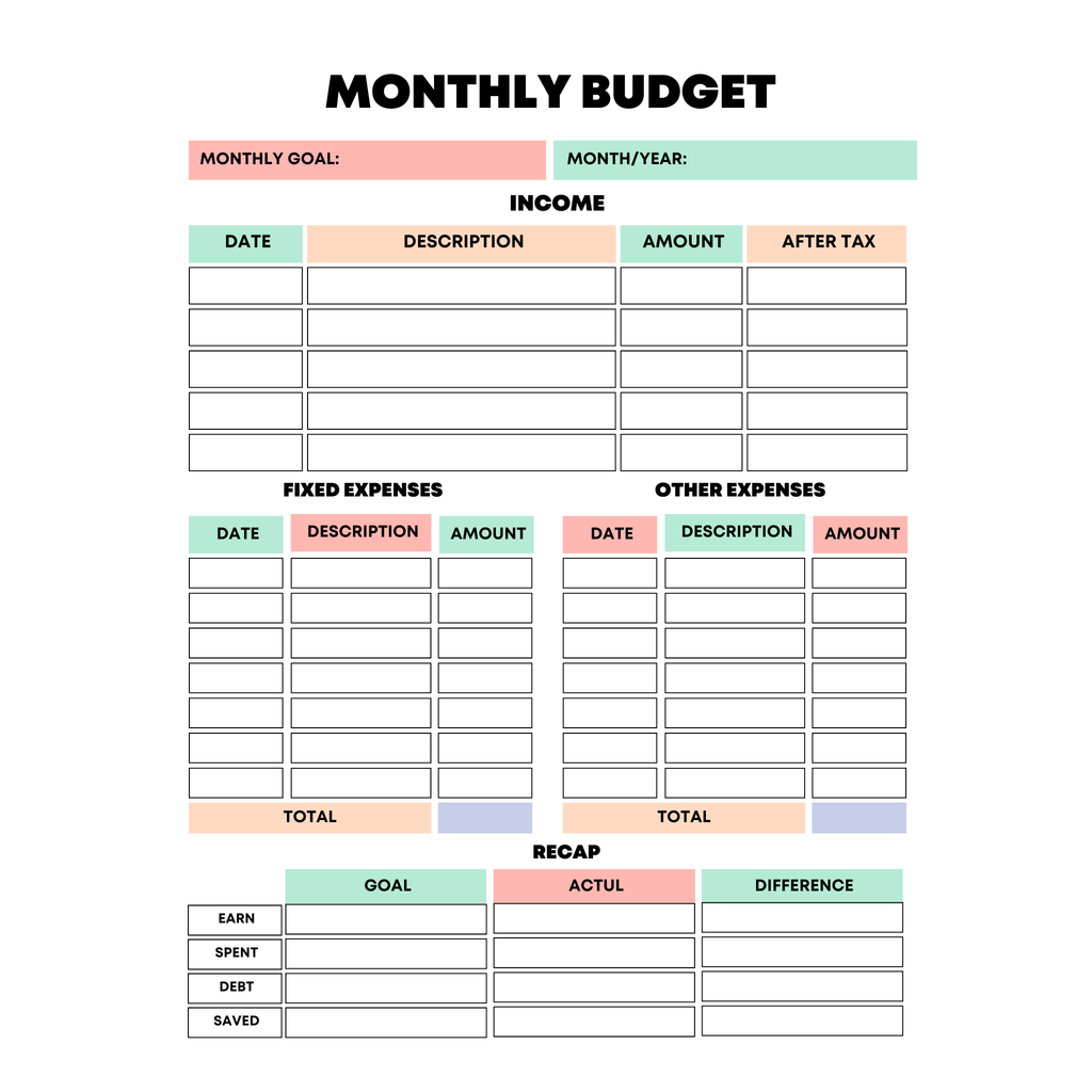 Rainbow Budget Planner Bundle
