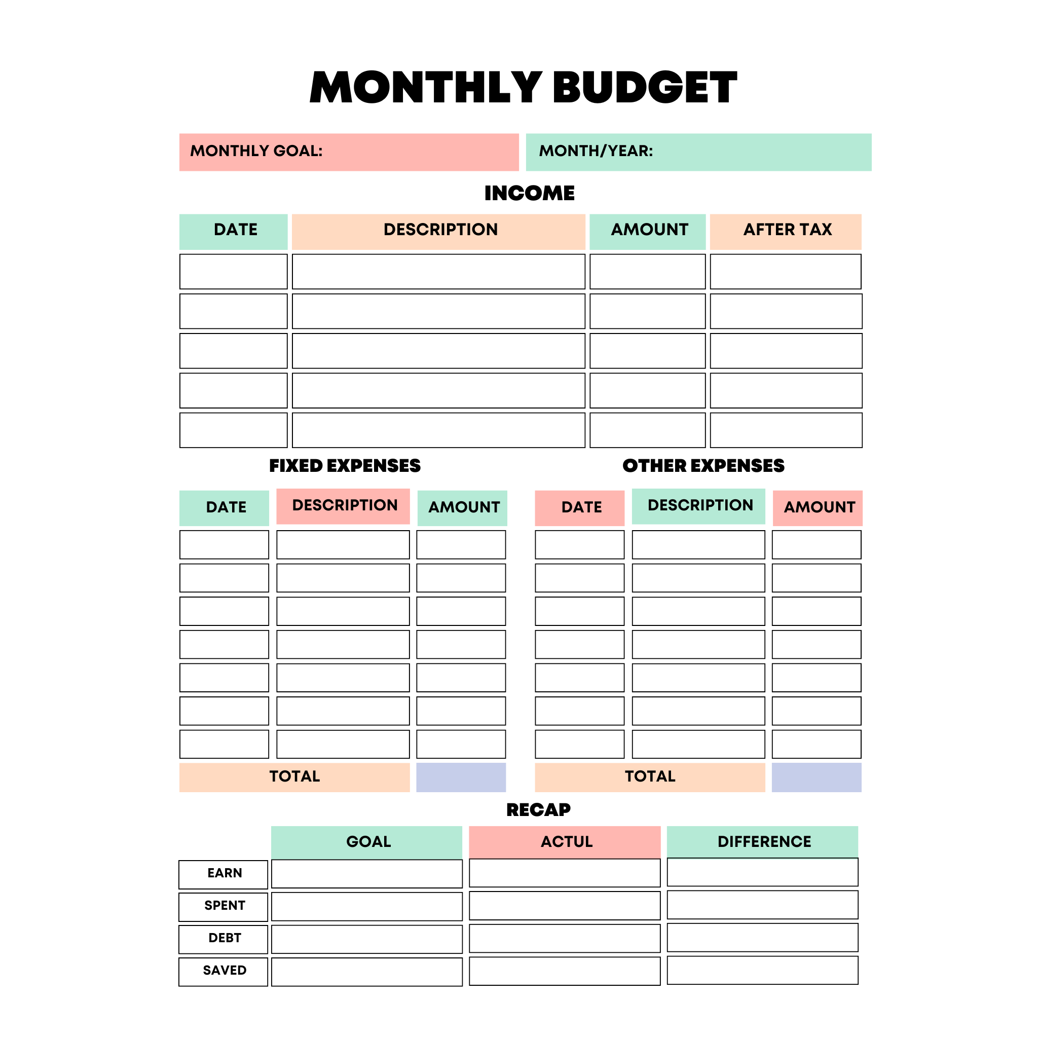 Rainbow Budget Planner Bundle