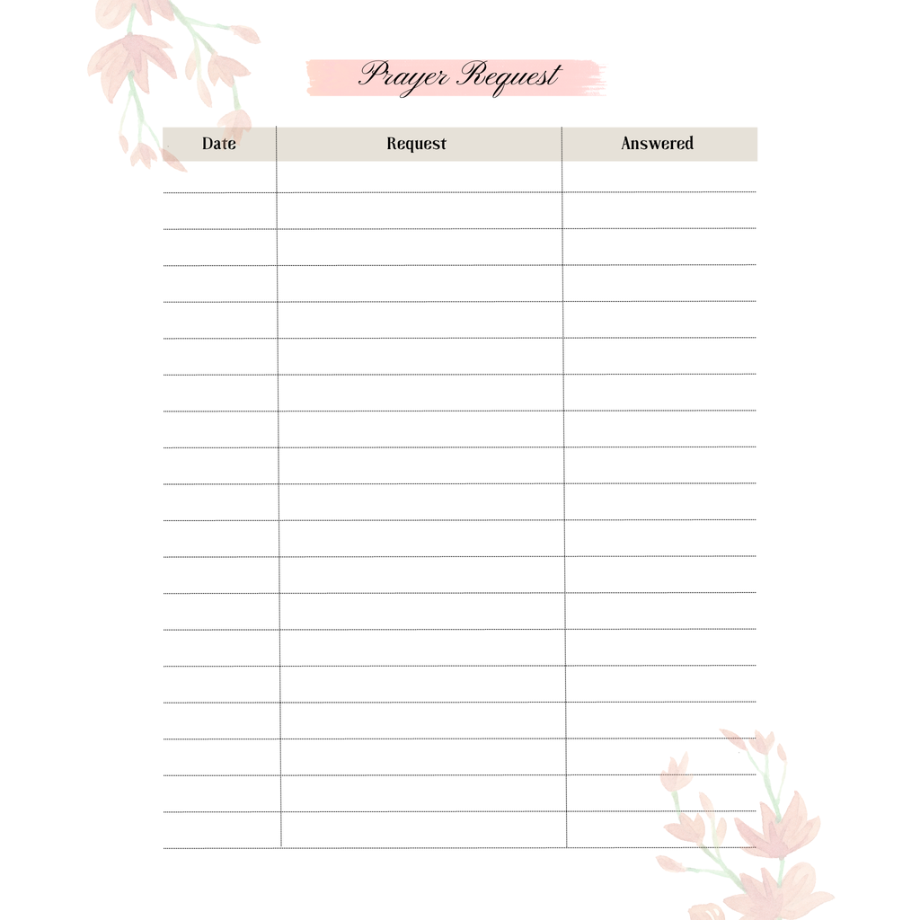 Prayer Request Journal Bundle
