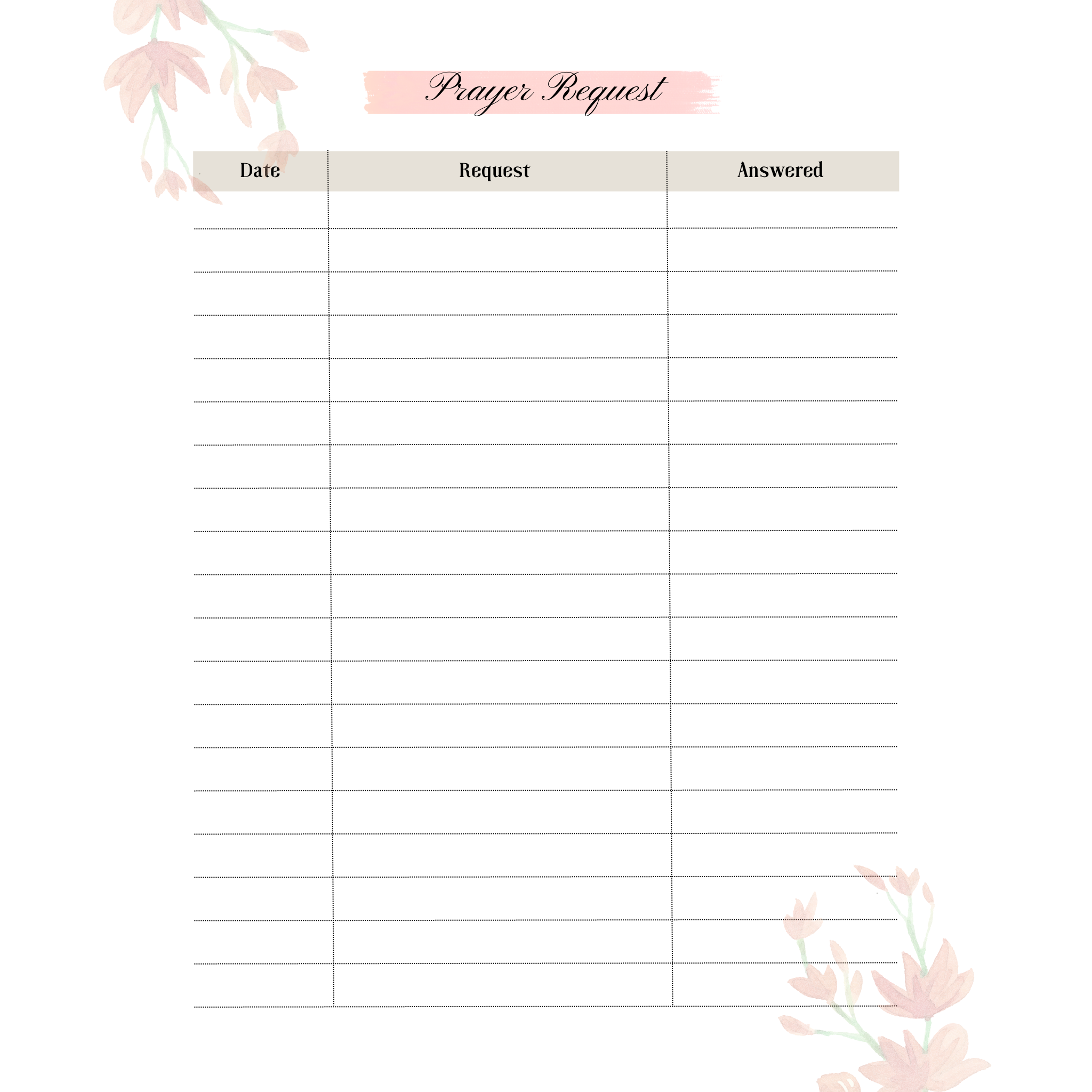 Prayer Request Journal Bundle