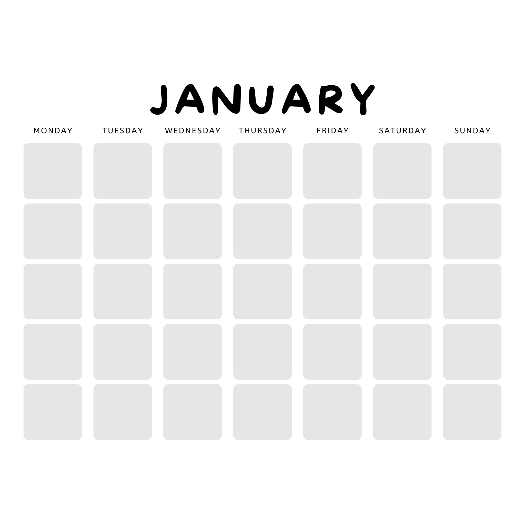 Blank Monthly Calendar Bundle