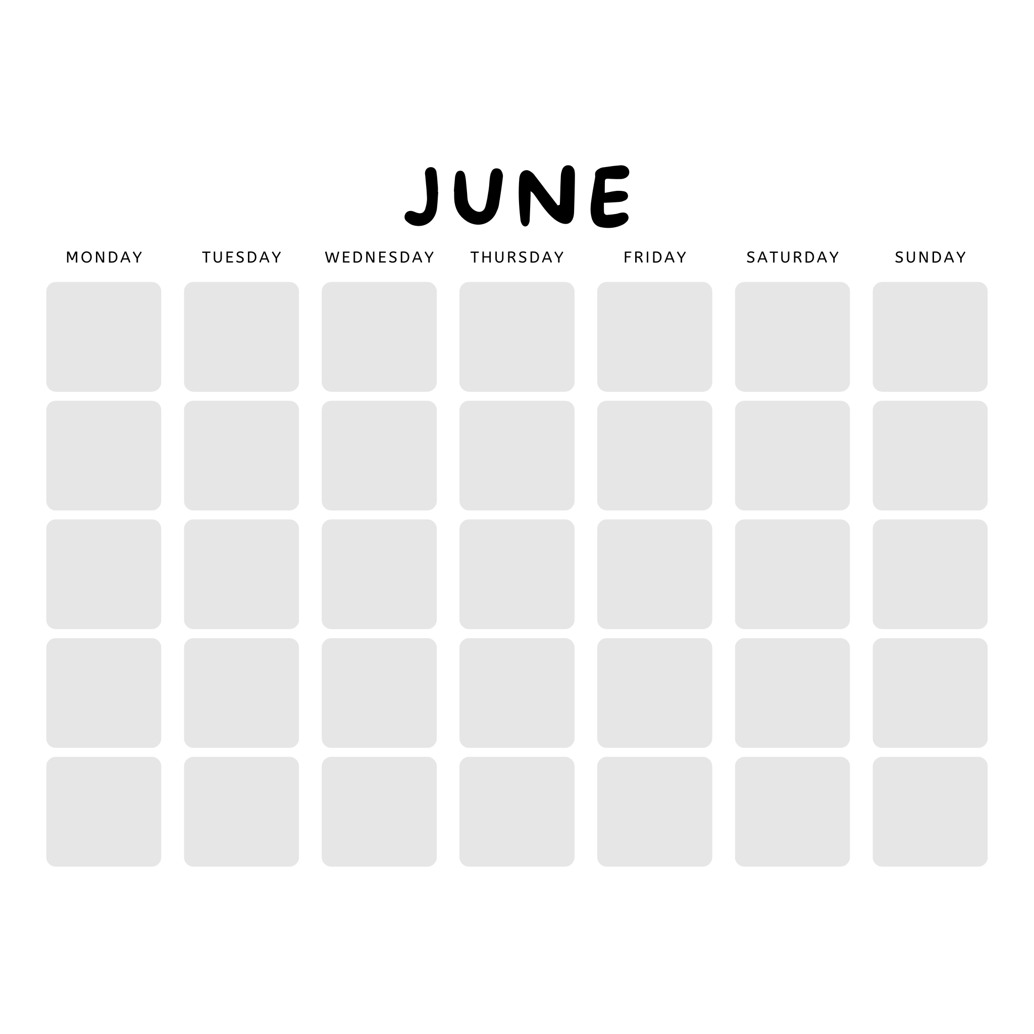 Blank Monthly Calendar Bundle