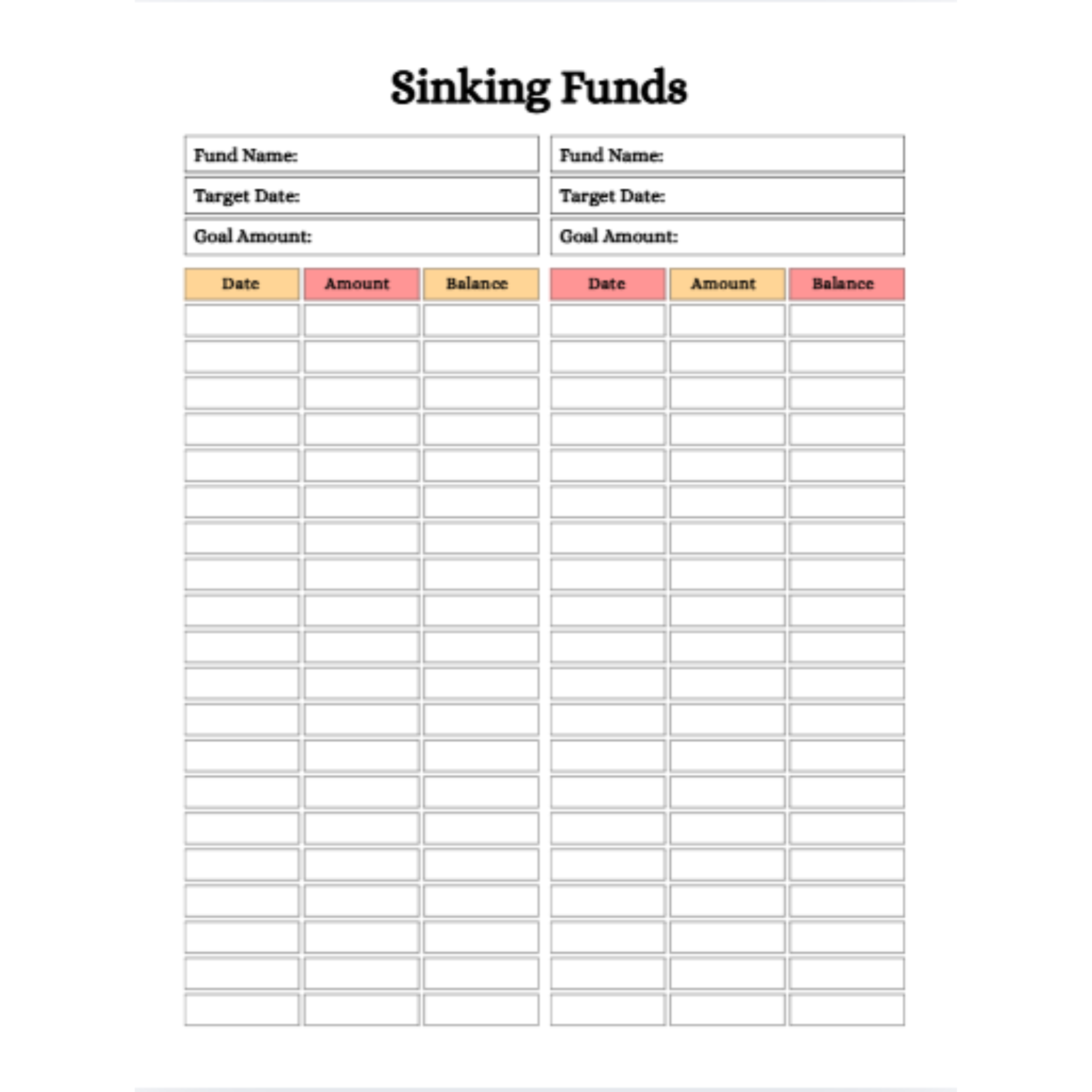 Sinking Funds Tracker Bundle
