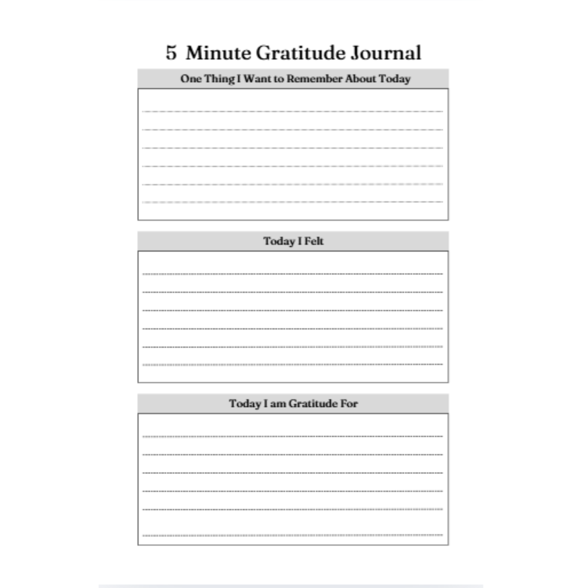5 Minute Gratitude Journal Bundle