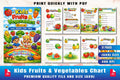 Kids Fruits and Vegetables Chart Planner