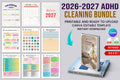 ADHD Cleaning Planner cover with printable home cleaning schedule