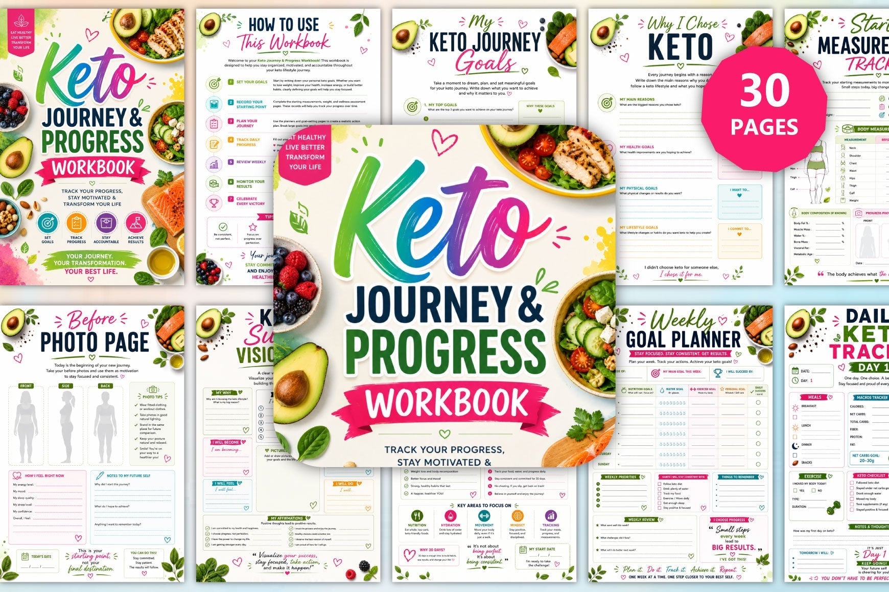 Keto Journey Progress Workbook