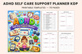 ADHD Self-Care Support Planner cover with printable self-care planner