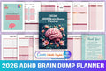 ADHD Printable Planner brain dump cover for enhanced focus