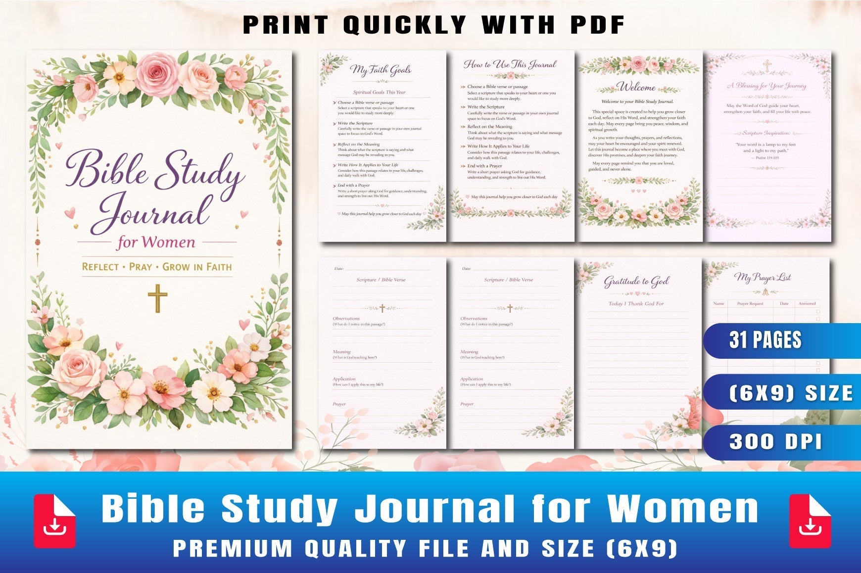 Bible Study Journal for Women