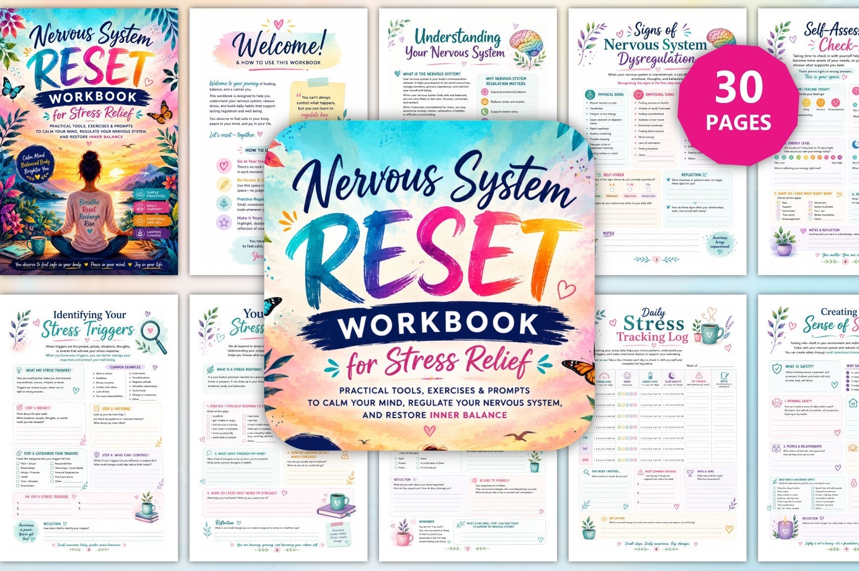 Nervous System Reset For Stress Relief Workbook