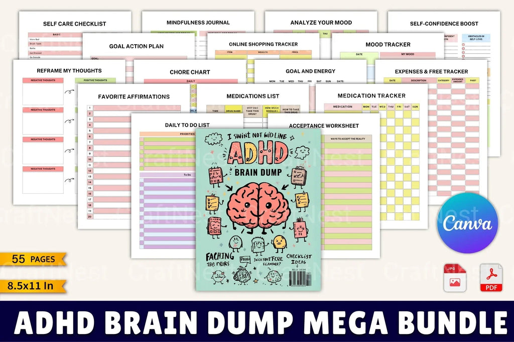 ADHD Printable Planner mega guide for productivity and organization
