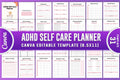 ADHD Self-Care Planner cover with printable self-care planner pages