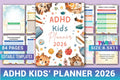 ADHD Kids Planner cover with printable planner pages for routines and organization