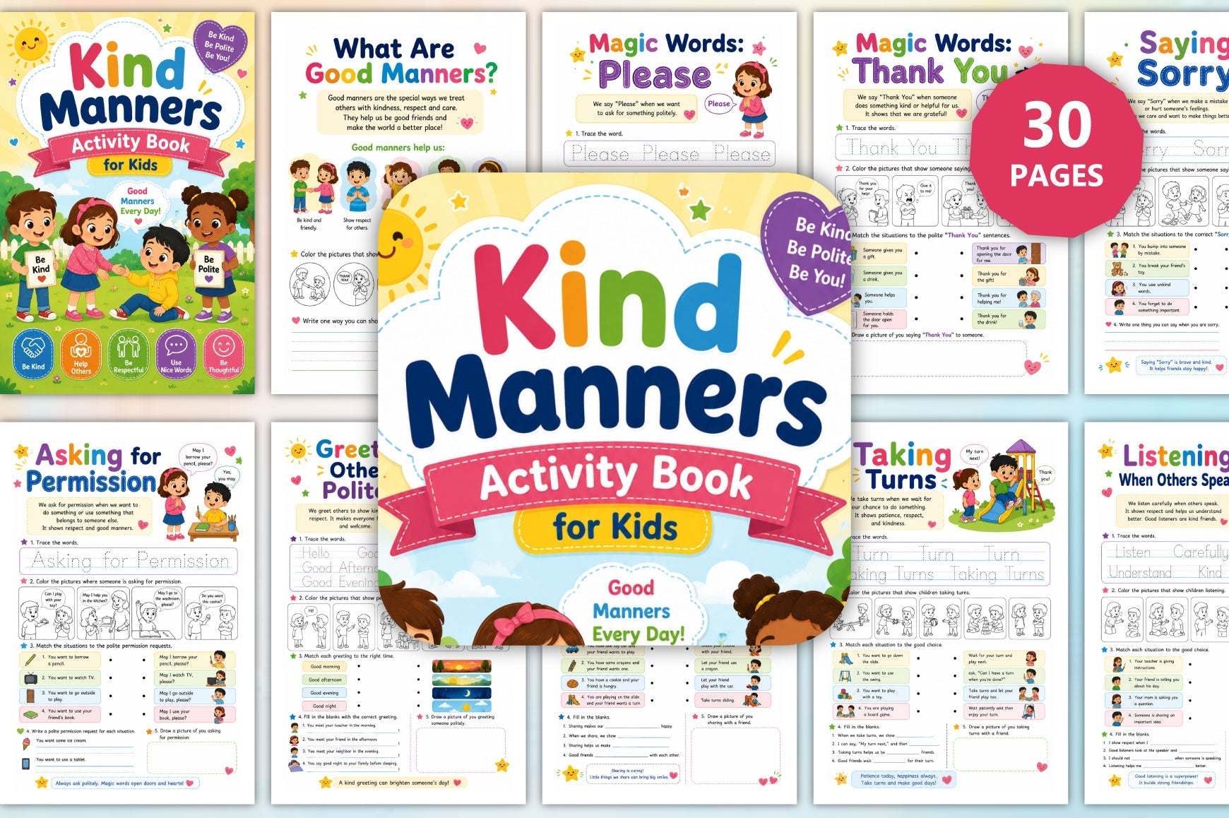 Kind Manners Activity For Kids Book