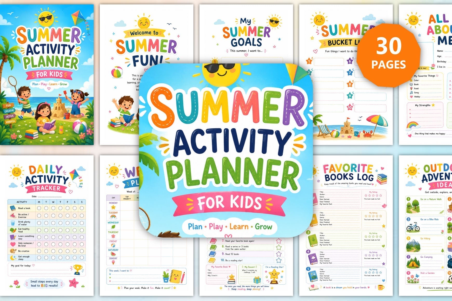 Summer Activity For Kids Planner