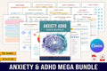 Anxiety and ADHD Management Strategies printable planner cover for mental wellness