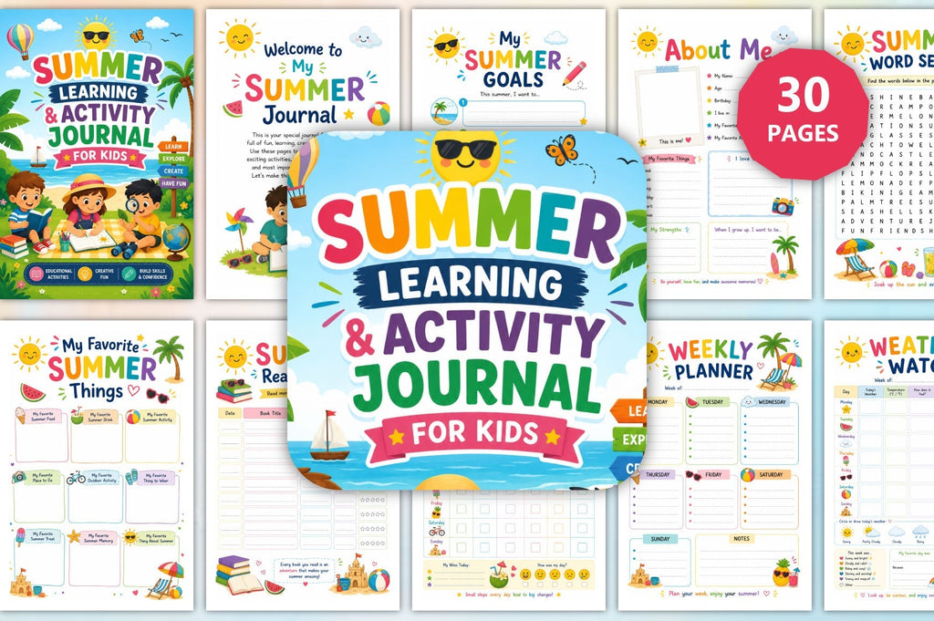 Summer Learning Activity For Kids Journal