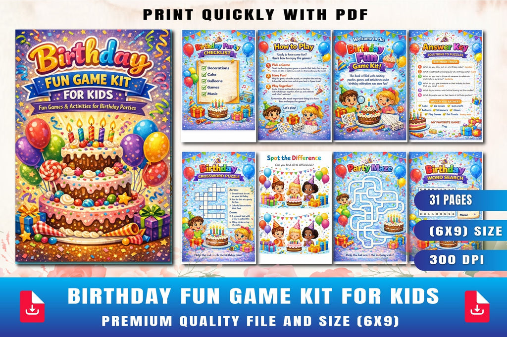 Birthday Fun Game Planner for Kids