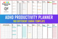 ADHD Productivity Planner cover with printable productivity planner pages