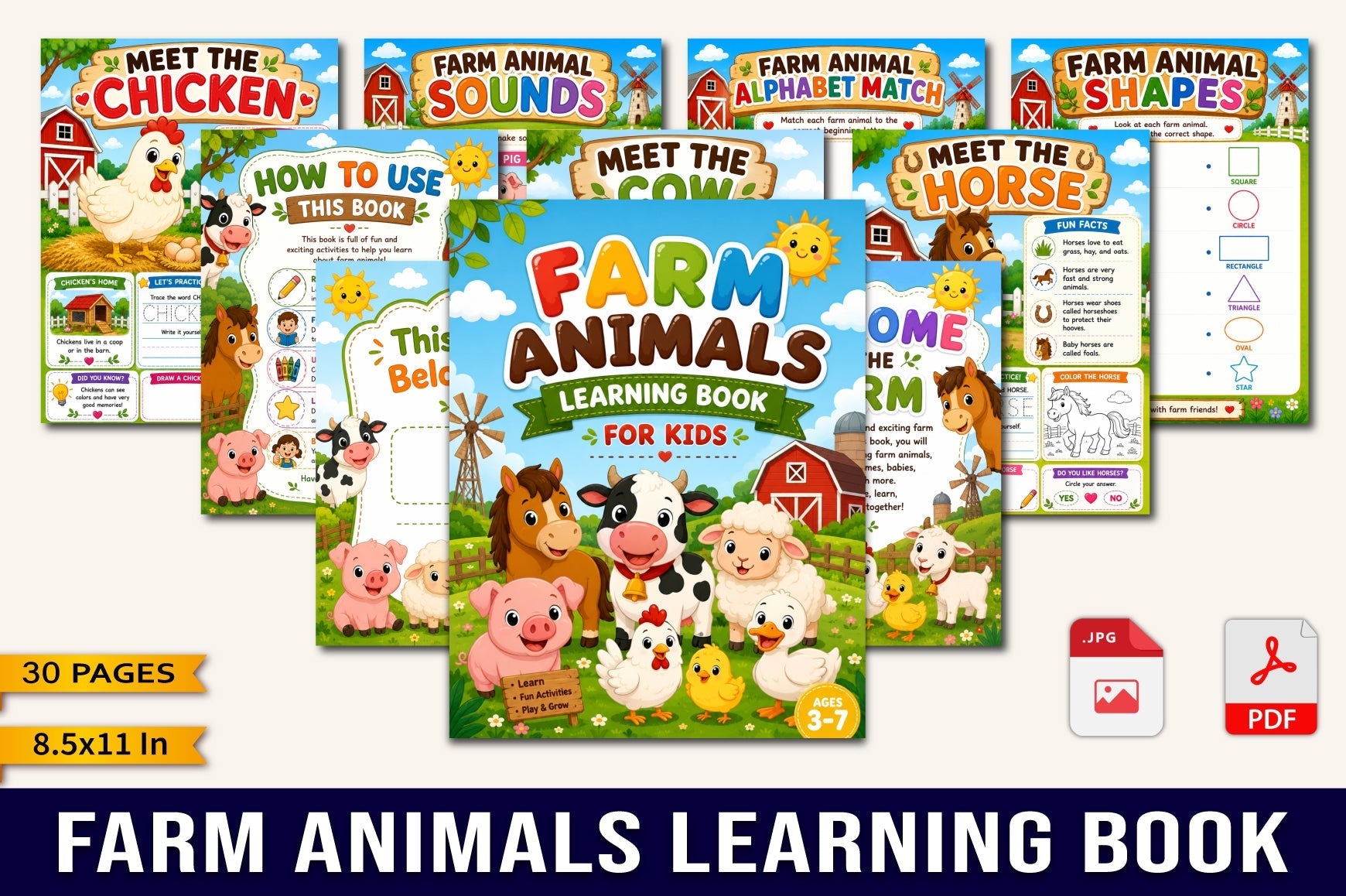 Farm Animals Learning Book