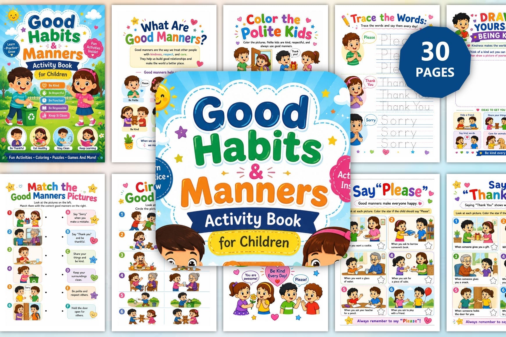 Good Habits Manners Activity For Children Book