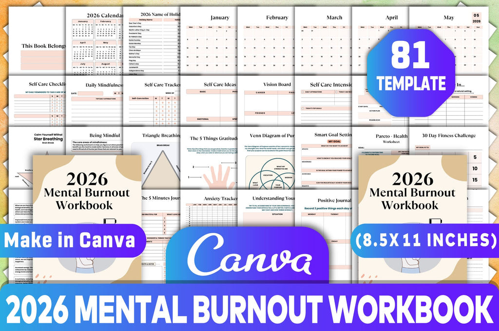 Mental Burnout Workbook for Recovery and Wellness