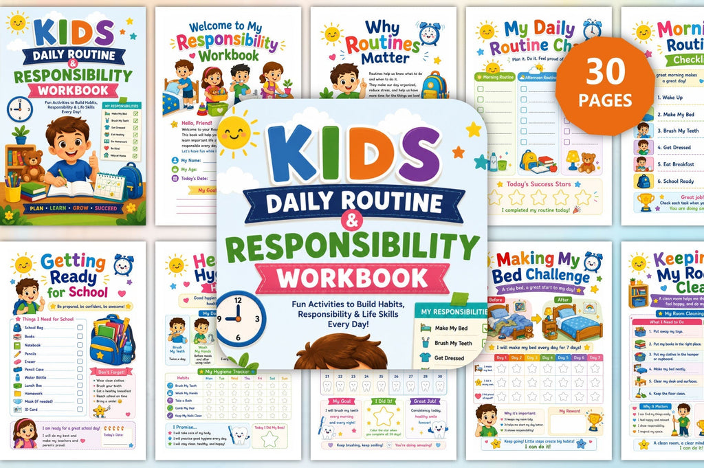 Kids Daily Routine Responsibility Workbook