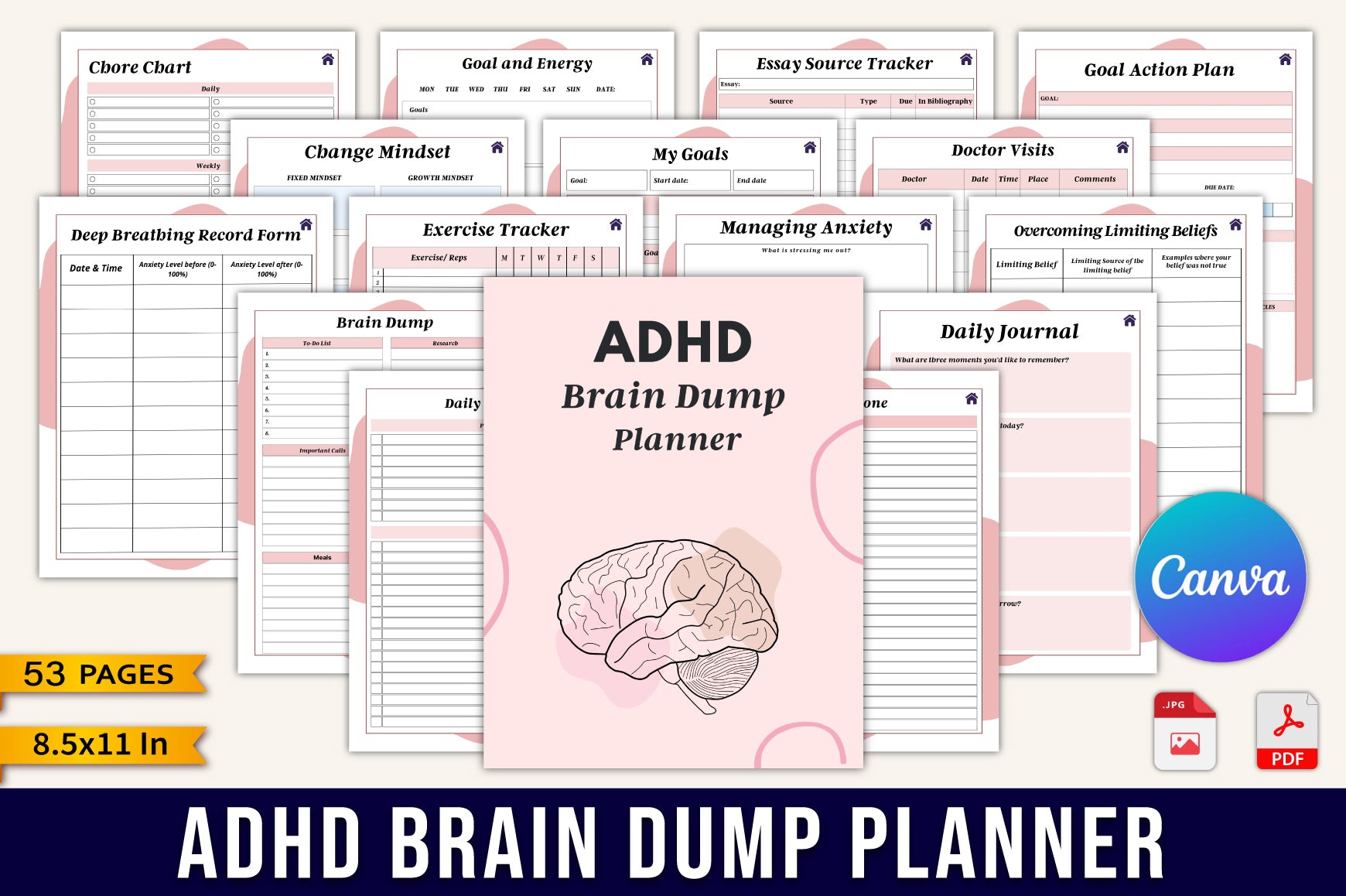 ADHD Brain Dump Planner Cover