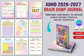 ADHD Brain Dump Journal cover with printable brain dump journal pages