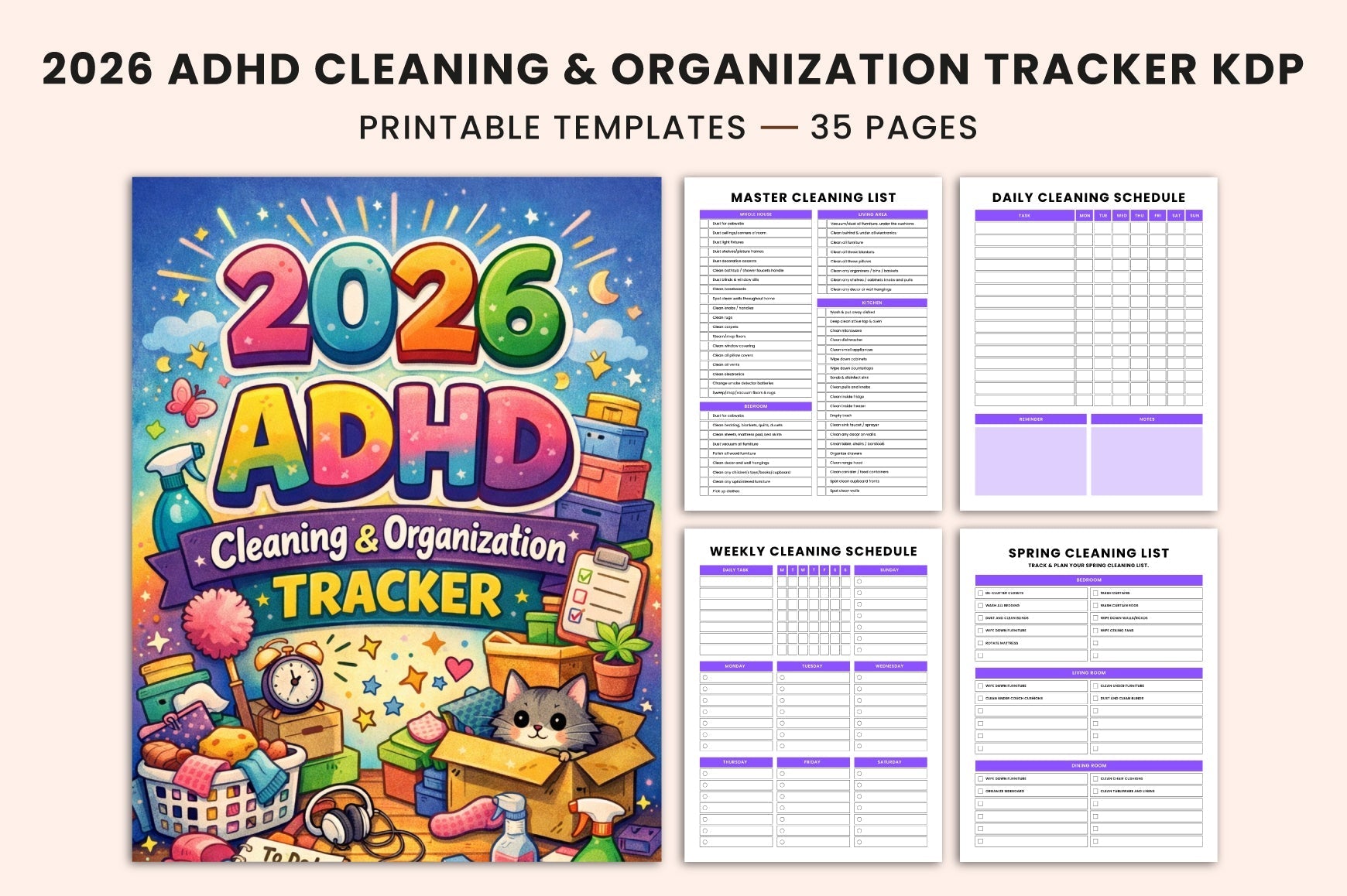 ADHD Cleaning Planner for Effective Organization Cover