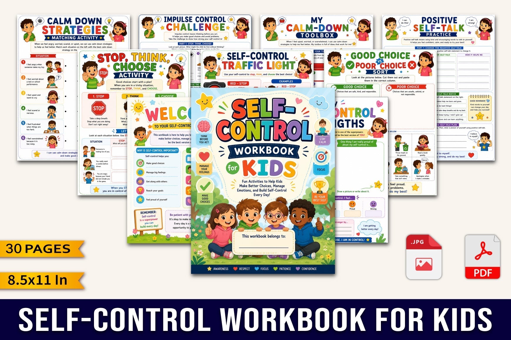Self Control For Kids Workbook