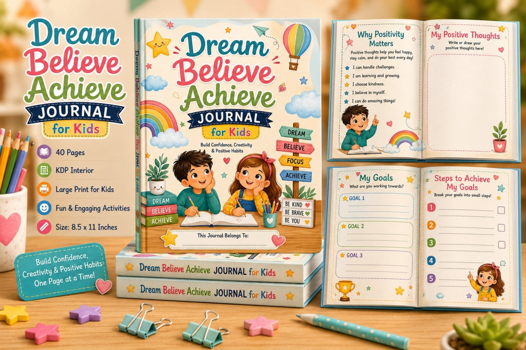 Dream Believe Achieve For Kids Journal