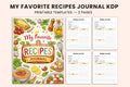 My Favorite Recipes Journal