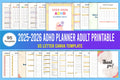 ADHD Adult Planner printable digital planner cover for organization and daily productivity