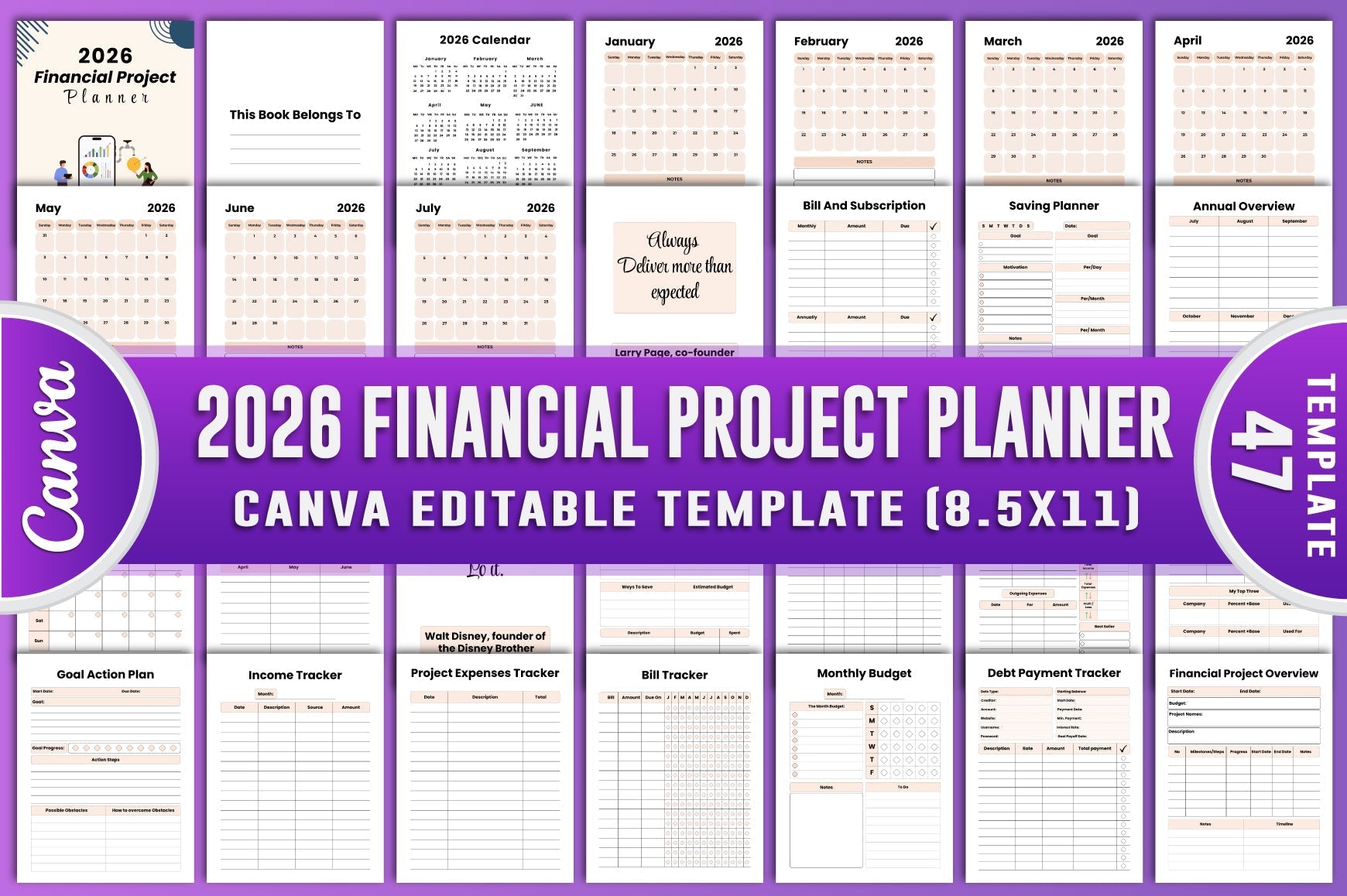 Financial Project Planner Template