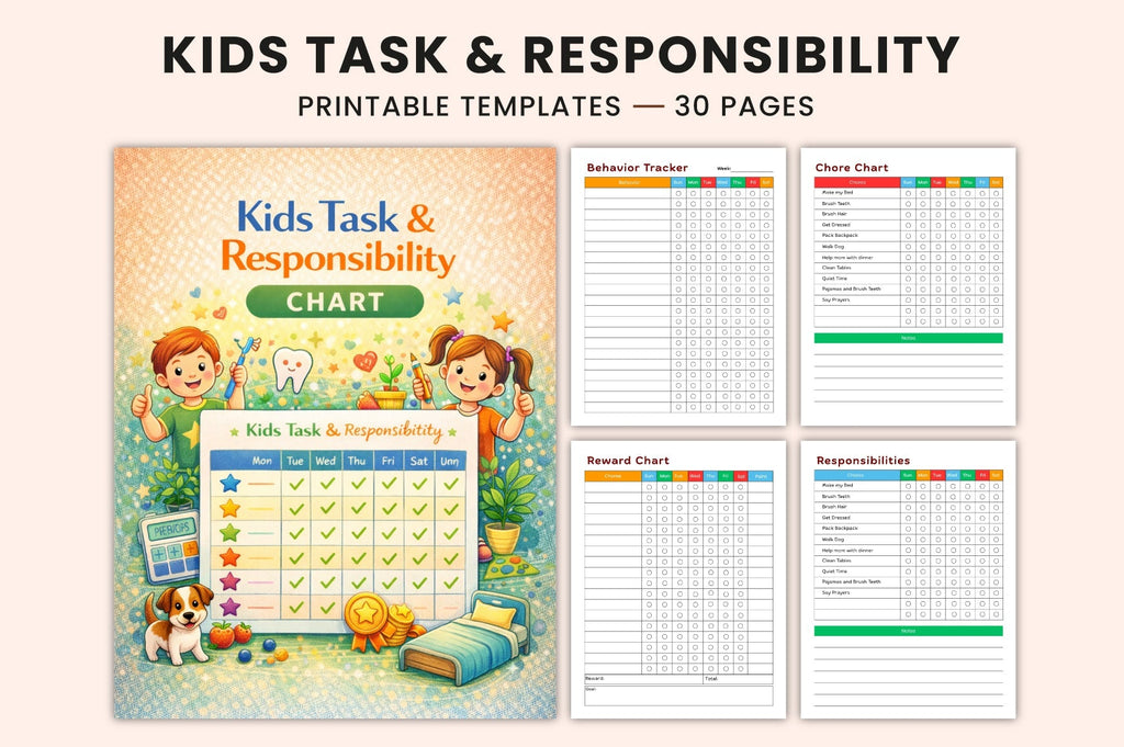 Kids Task Responsibility Chart Planner